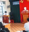 Đ/c Nguyễn Hồng Sơn, Bí thư Chi bộ GĐ đơn vị phát biểu chỉ đạo công tác thanh tra nhân dân tại hội nghị CBCNVC đâu năm